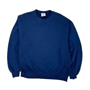 Vintage JERZEES 90s Blank Blue Crewneck‎ Sweatshirt Size Large USA Made